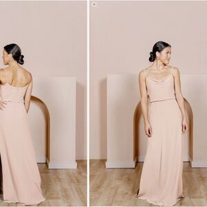 Revelry Blush Pink Chiffon Bridesmaids Dress